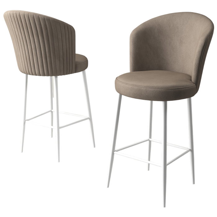 Hanah Home Taburetes de Bar Cappuccino y Blanco 46x102x40 cm (2 Piezas)